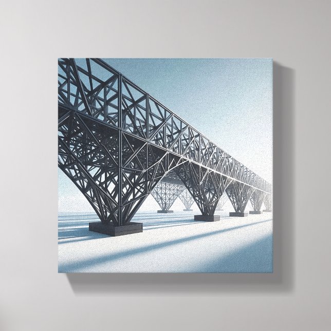Industrial Geometric Lattice Architecture  Canvas Print (Front)