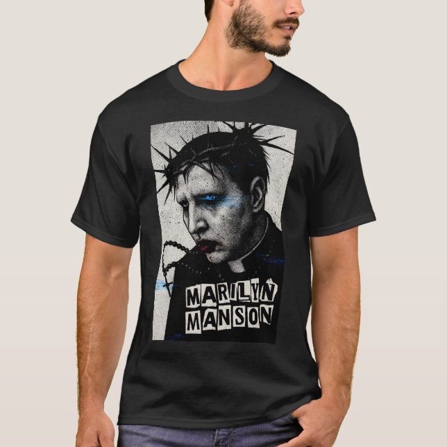  Industrial Goth Icon: Edgy Art Portrait T-Shirt (Front)