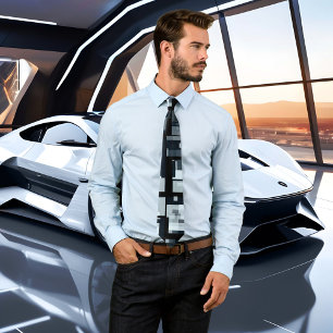 Industrial Graphic Design Dusty Blue Black Tie