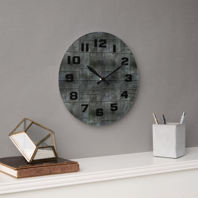 Industrial Grey Metal Large Clock (Office)