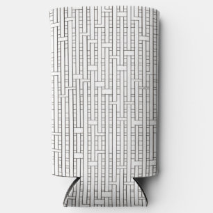 Industrial Grid-Black and White Modern Geometric  Seltzer Can Cooler