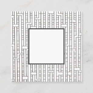Industrial Grid-Black And White Modern Geometric Square Business Card