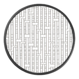 Industrial Grid-Modern Bauhaus Geometric Hockey Puck