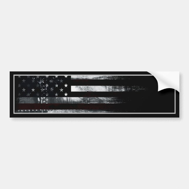 Industrial Grunge American Flag Bumper Sticker (Front)