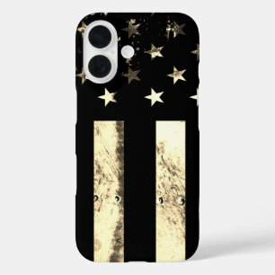 Industrial Grunge American Flag Desert Sepia iPhone 16 Case