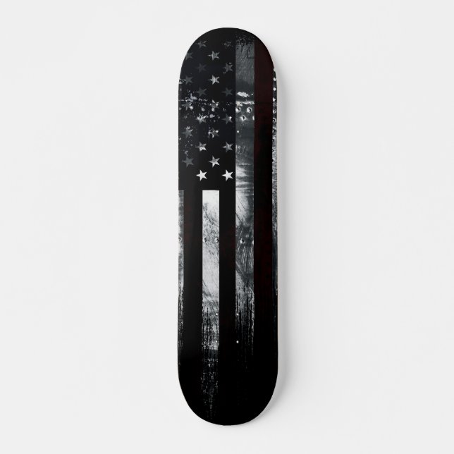 Industrial Grunge American Flag Skateboard (Front)