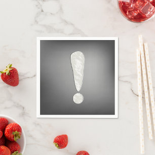 Industrial Grunge Exclamation Mark Symbol Napkin