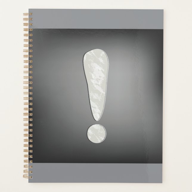 Industrial Grunge Exclamation Mark Symbol Planner (Front)