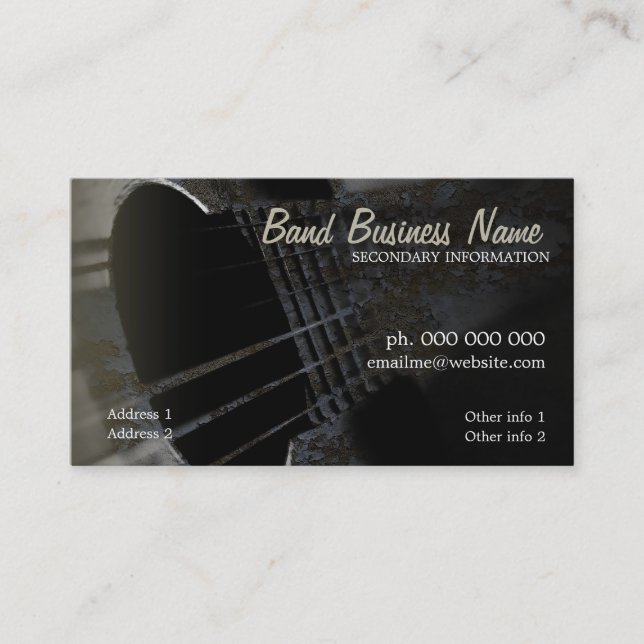 Industrial Grunge Guitar V.3.0 Business Card (Front)