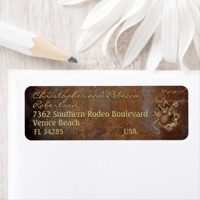 Industrial grunge steampunk octopus brown custom  (Insitu)