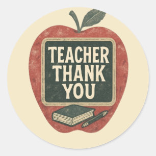 Industrial Grunge Teacher – Vintage Classroom Classic Round Sticker