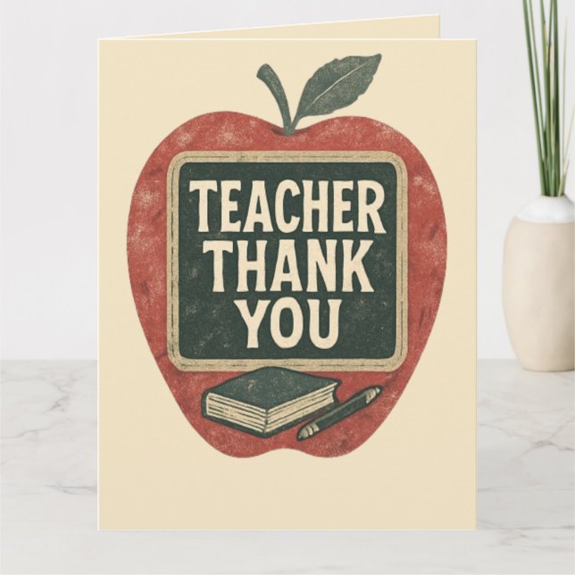 Industrial Grunge Teacher  – Vintage Classroom Thank You Card (Front)