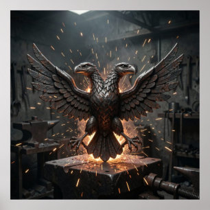 Industrial Heritage Flame-Kissed Iron Eagle Premiu Poster