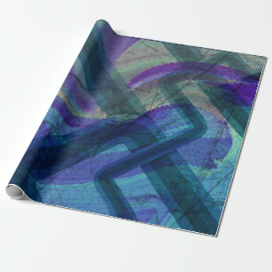 Industrial Landscape Abstract Wrapping Paper