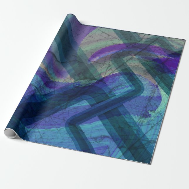 Industrial Landscape Abstract Wrapping Paper (Unrolled)