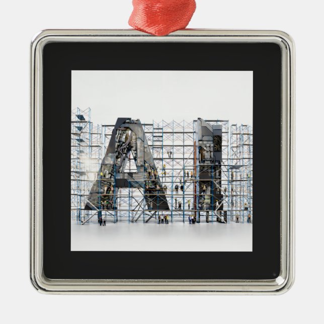 Industrial Letterform – AI Metal Tree Decoration (Front)