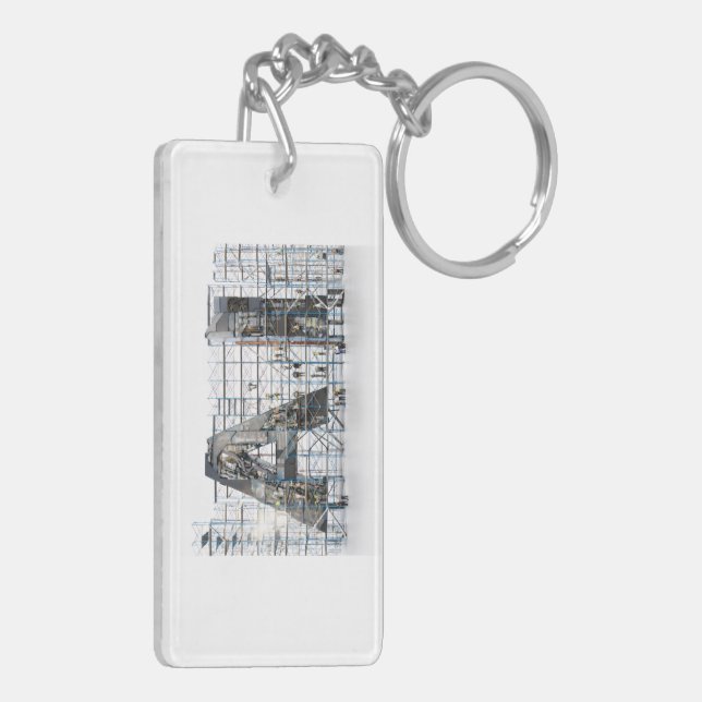 Industrial Letterform Architecture Art Key Ring (Back Left)