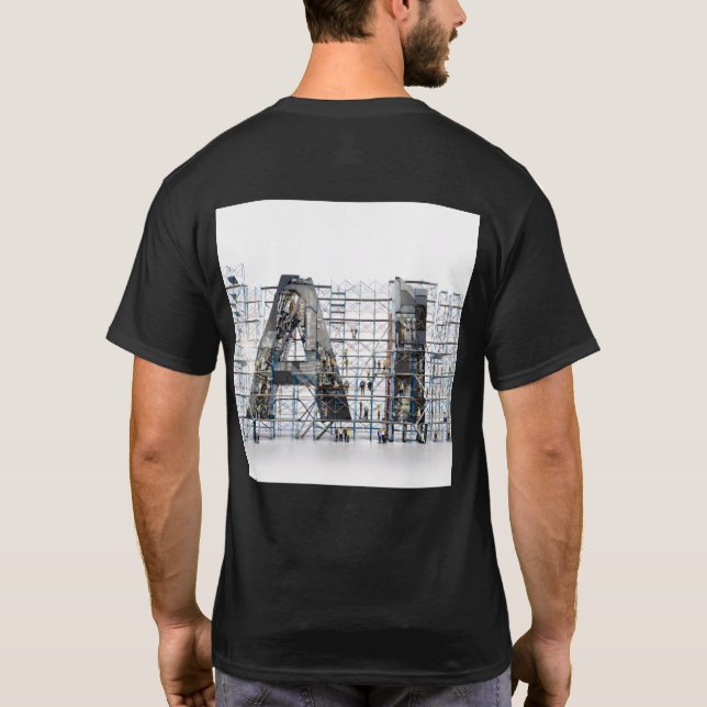 Industrial Letterform Architecture Art T-Shirt (Back)