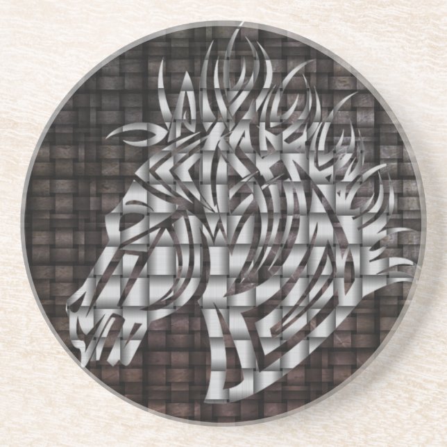 Industrial Like Stylised Horse Head Coaster (Front)