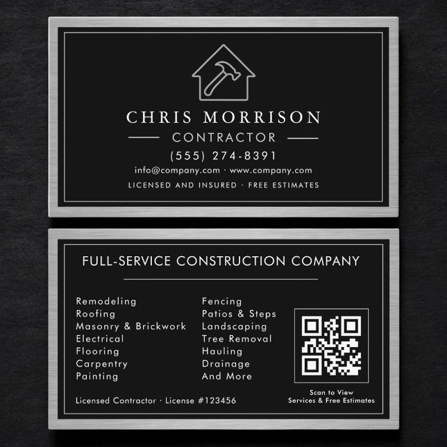 Industrial Metal Construction QR Code Business Card (Creator Uploaded)