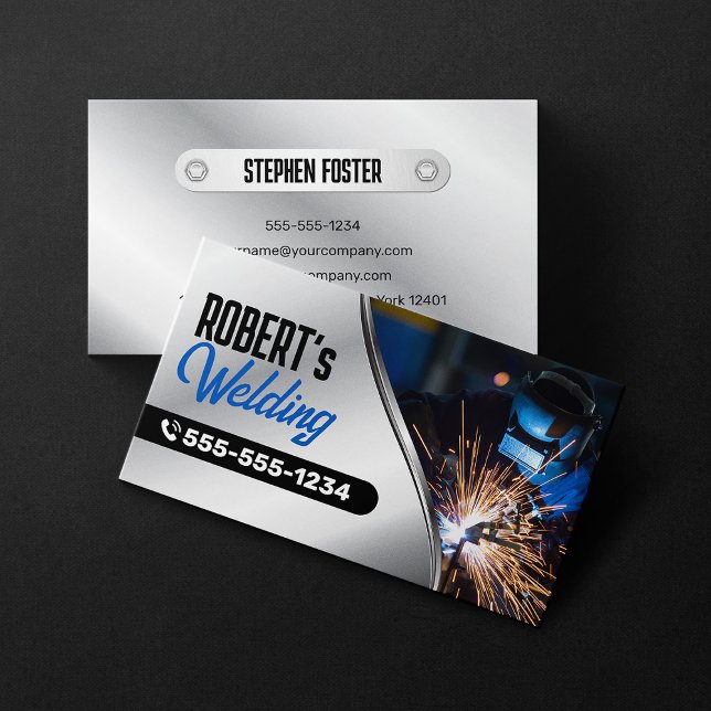 Industrial Metal Fabricator Welding Contractor Business Card (Creator Uploaded)