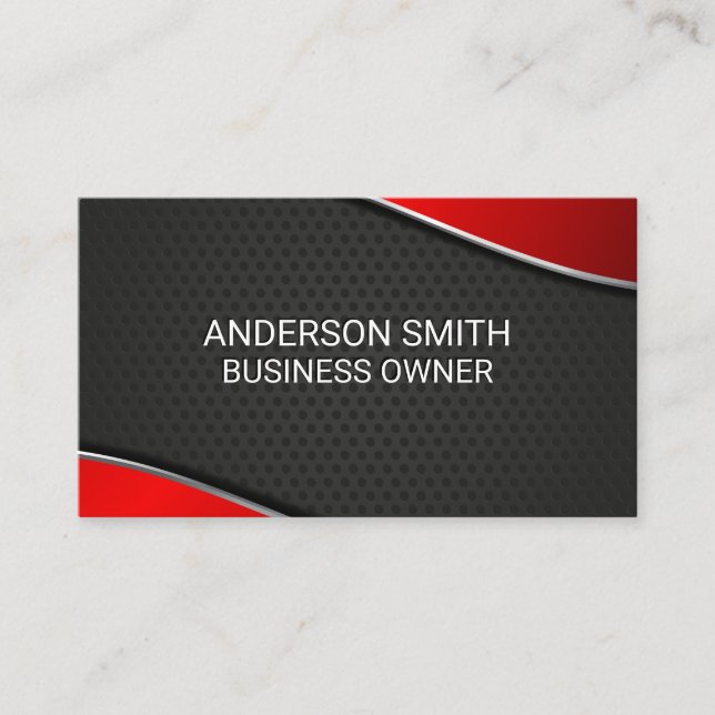 Industrial | Metallic | Shiny | Simple Minimal Business Card (Front)