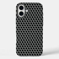 Industrial Metallic Silver Grille Polka Dots