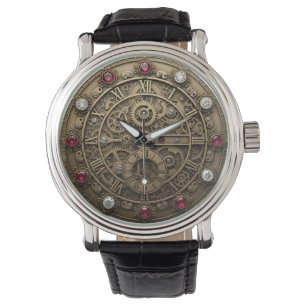Industrial metallic watch, Gears, Cogs, Steampunk Watch