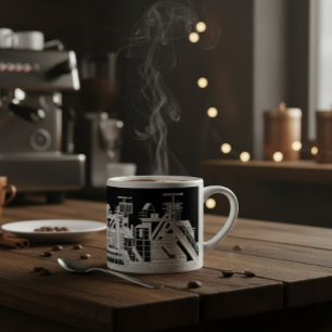 Industrial Metallurgical Combine Silhouette  Espresso Cup