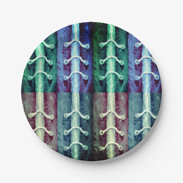 Industrial Minimalism Colours Abstract Design Paper Plate (Front)