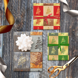 Industrial Modern Abstract Art Pattern Christmas Wrapping Paper Sheet