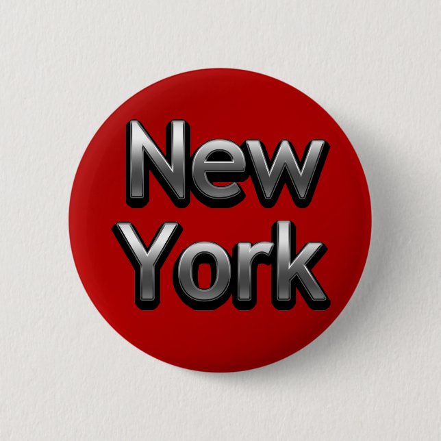 Industrial New York - On Red 6 Cm Round Badge (Front)