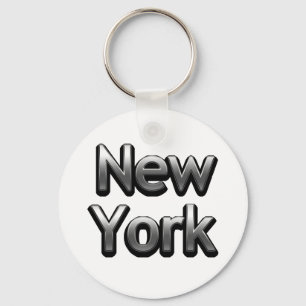 Industrial New York - On White Key Ring