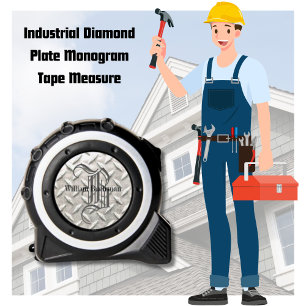 Industrial Nickel Steel Diamond Plate Monogram 1