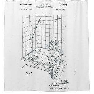 Industrial Patent Print Shower Curtain
