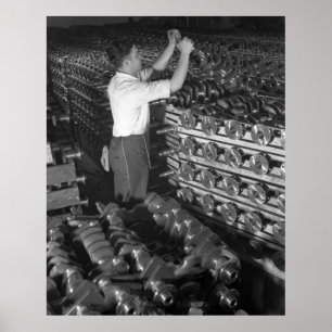 Industrial Photo - Half Track Crankshafts WW2 Poster