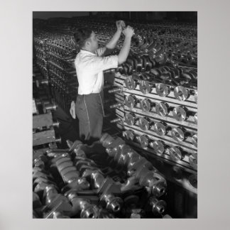 Industrial Photo - Half Track Crankshafts WW2 Poster
