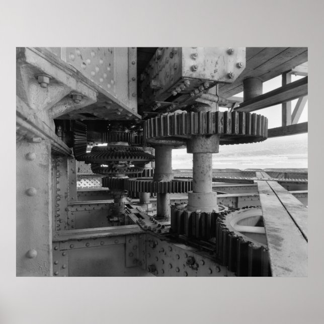 Industrial Photo - Railroad Bridge Turning Gear Poster (Front)