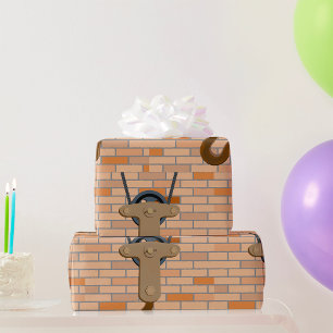 Industrial Pulley Hook Vintage Mechanical Design  Wrapping Paper