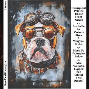 Industrial Retro Steampunk Bulldog EF2L Decoupage Tissue Paper
