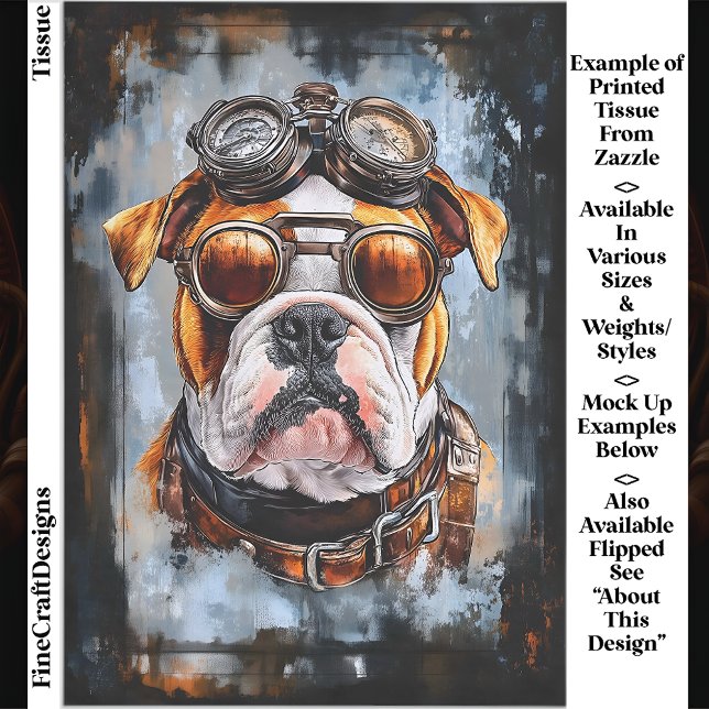 Industrial Retro Steampunk Bulldog EF2R Decoupage Tissue Paper (Creator Uploaded)