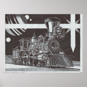 Industrial Revolution at Night Poster