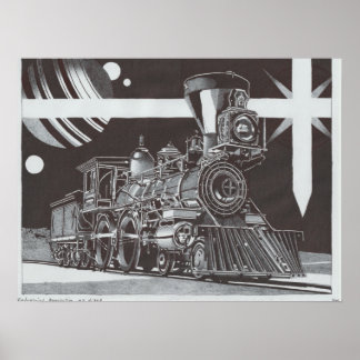 Industrial Revolution at Night Poster