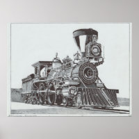 "Industrial Revolution" Ink drawing of Locomotive