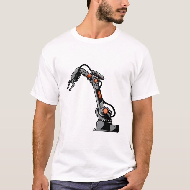 Industrial Robot Arm Art | Robotic Automation  T-Shirt (Front)