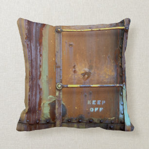 Industrial Rust: Keep Off Photography Cushion