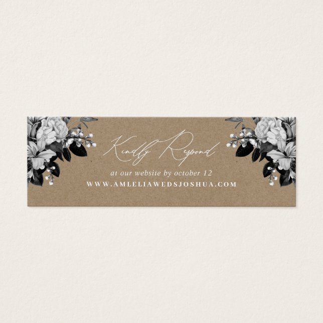 Industrial Rustic Chic Floral Wedding Website RSVP (Front)