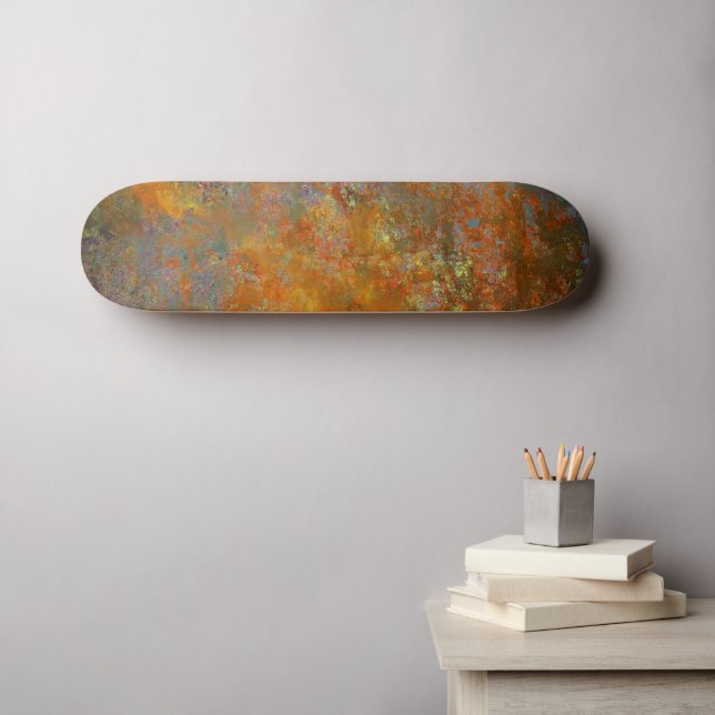 Industrial Rustic Rusty Copper Inspired Art Skateboard (Wall Art (Horz))