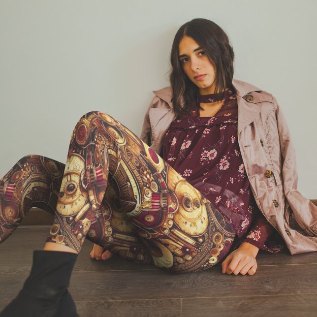 Industrial Rustic Steampunk Pattern Leggings (Creator Uploaded)