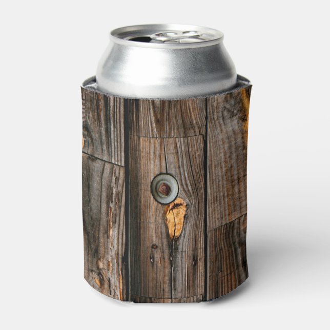 Industrial Rustic Wood Can Cooler (Can Front)